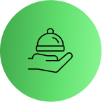 Green bell hospitality icon